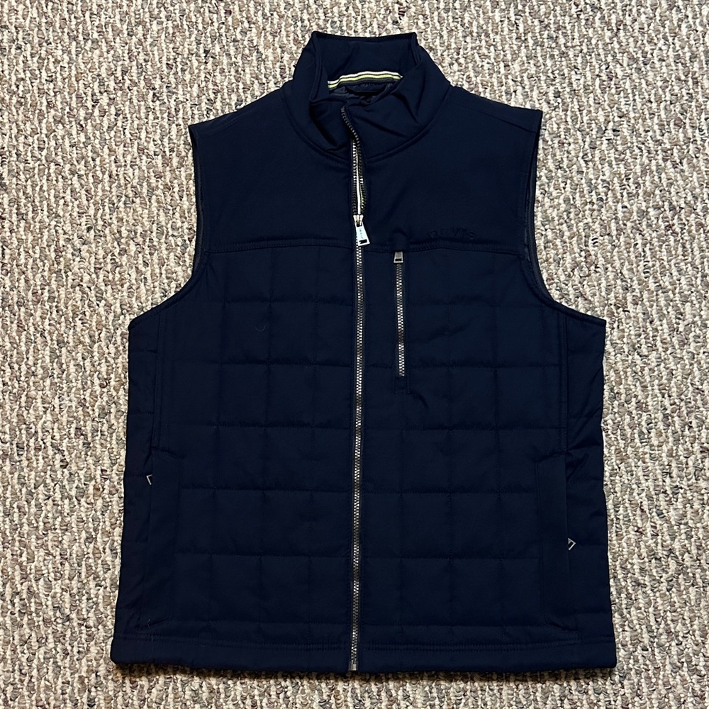 Orvis Men’s Quilted Full Zip Vest Insulated Medium, Navy